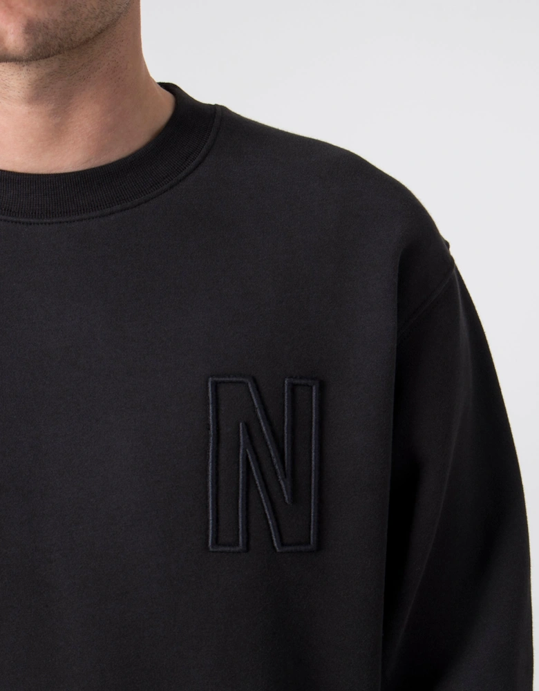 Relaxed Fit Arne Brushed Fleece N Logo Sweatshirt