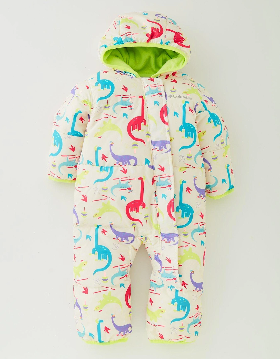 Infant Snuggly Bunny Dinosaur Print Bunting Insulated Snowsuit - Beige, 5 of 4