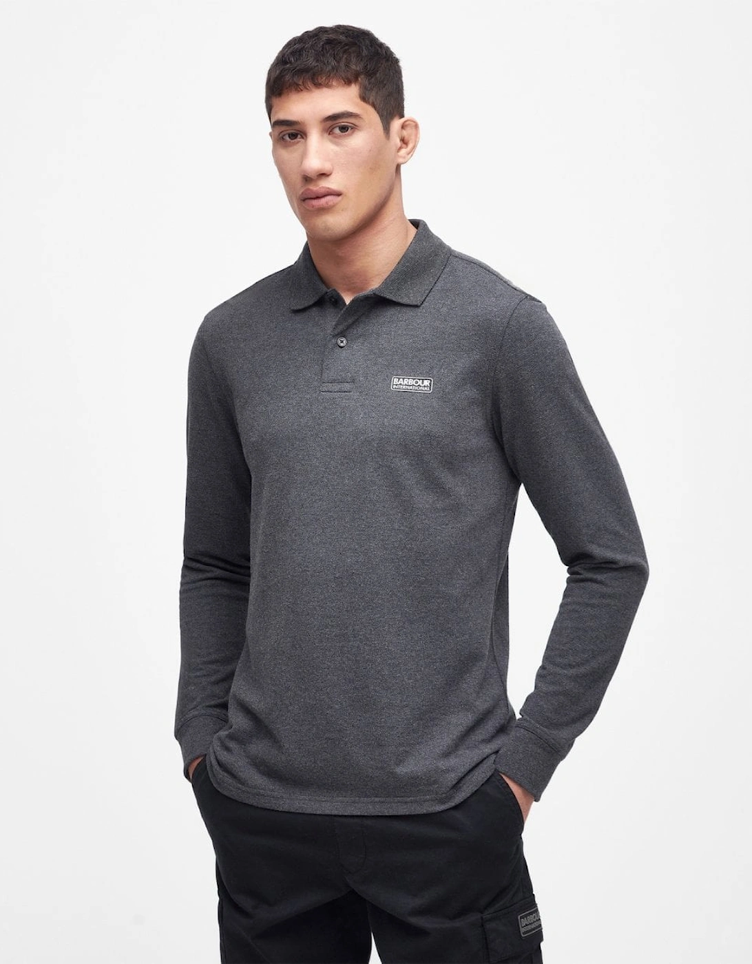 Essential Mens Long Sleeve Polo, 8 of 7