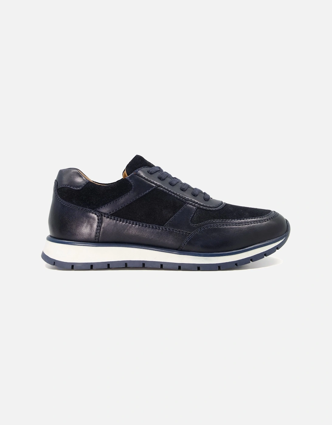 Mens Torrent - Leather Lace-Up Runner Trainers, 2 of 1