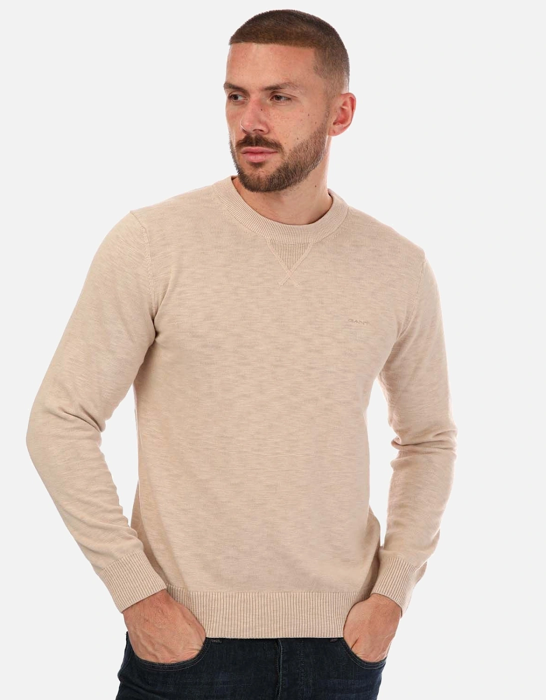 Mens Cotton Flamme Crew Neck Sweater, 5 of 4