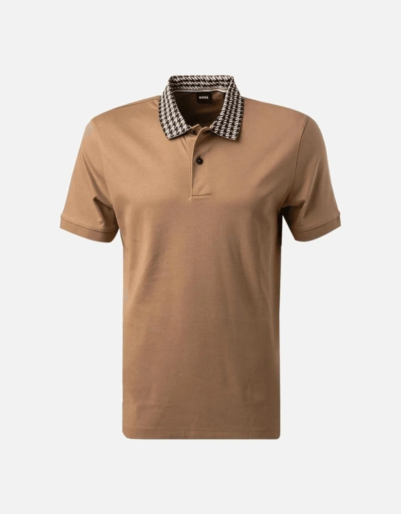 Parlay 180 Collar Design Slim Fit Beige Polo Shirt