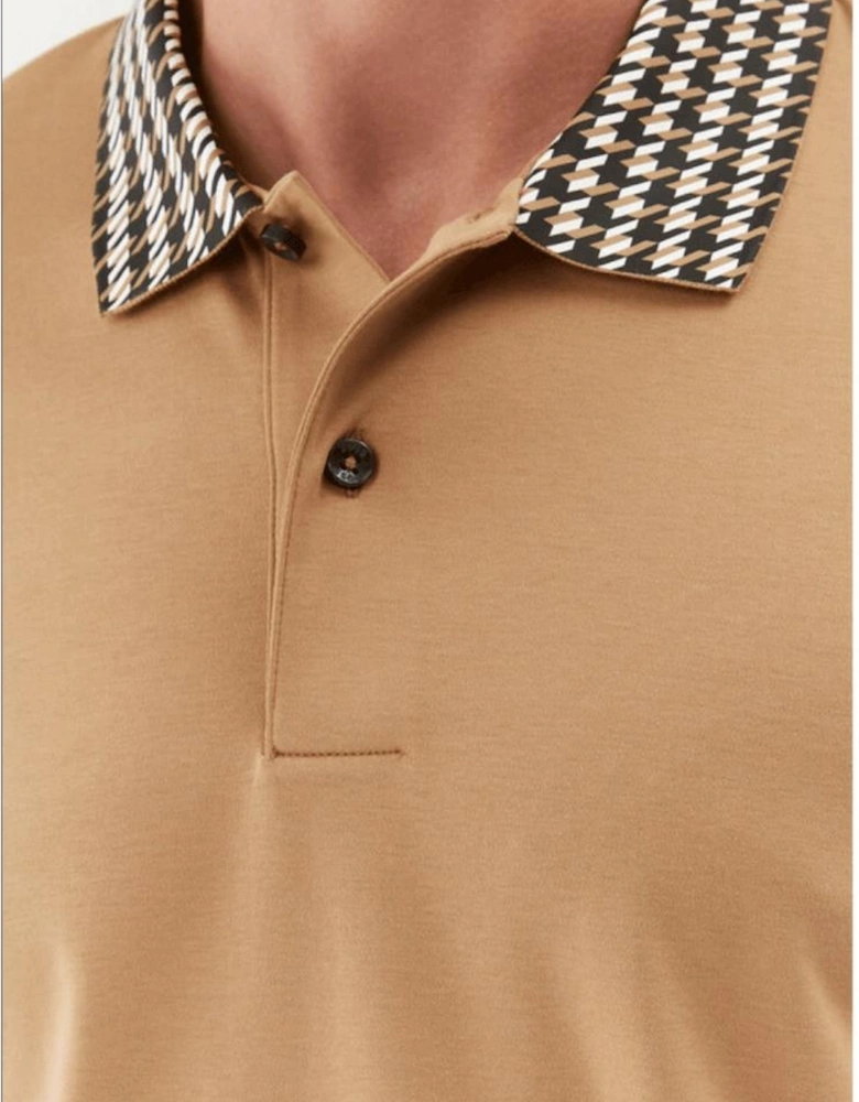 Parlay 180 Collar Design Slim Fit Beige Polo Shirt