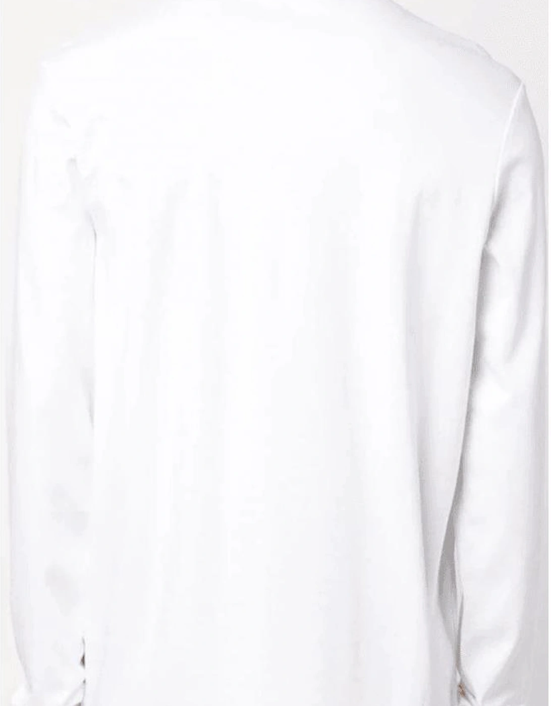 Pado 08 Rubberised Logo Long Sleeve White Polo Shirt