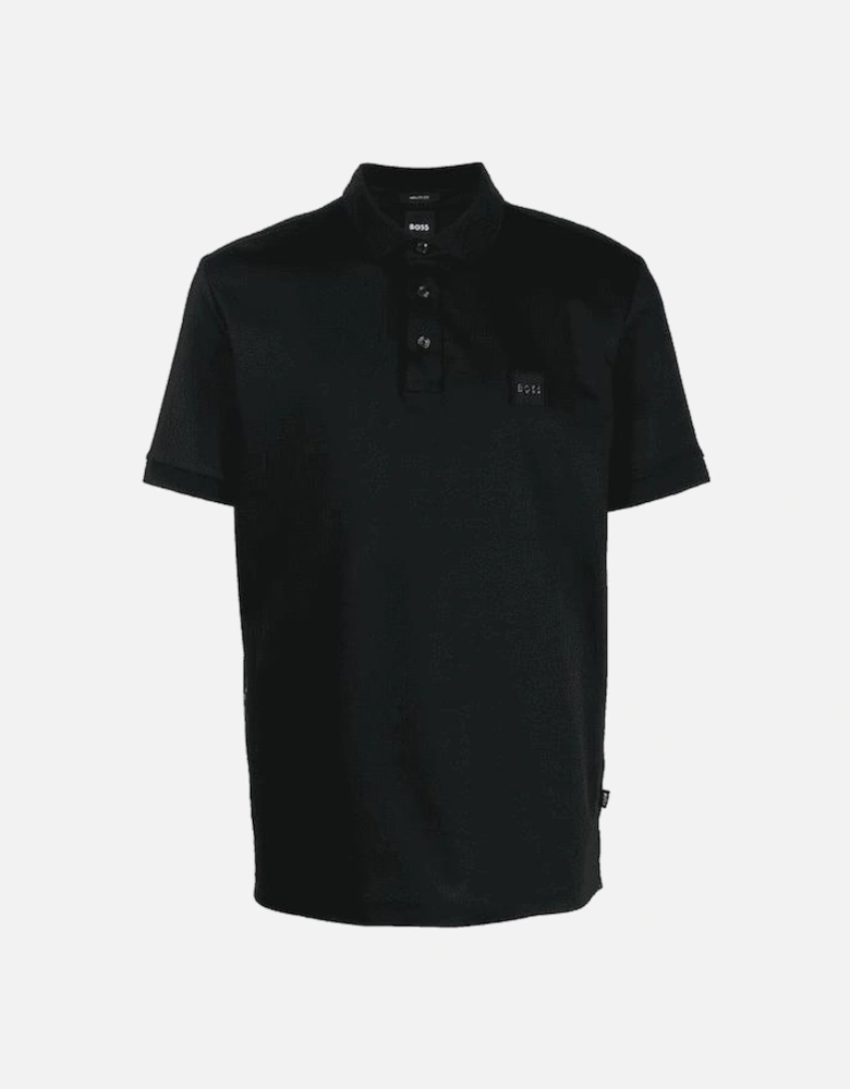 Parlay 143 Cotton Patch Logo Black Polo Shirt