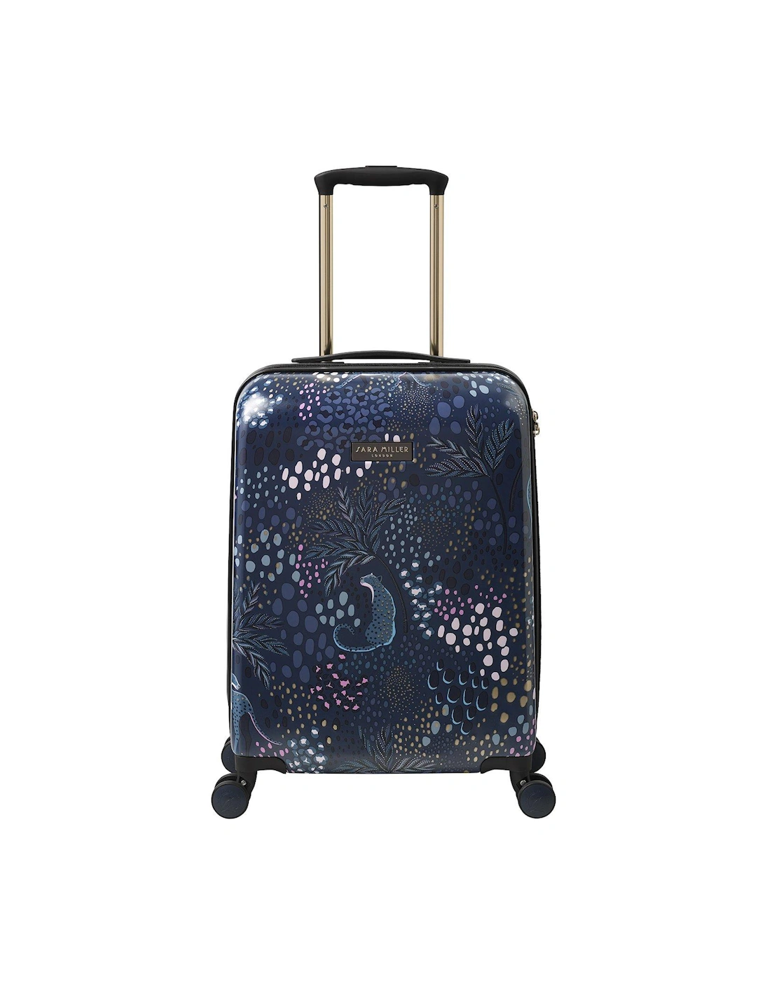 Small Midnight Leopard 4 Wheel Trolley Suitcase, 2 of 1