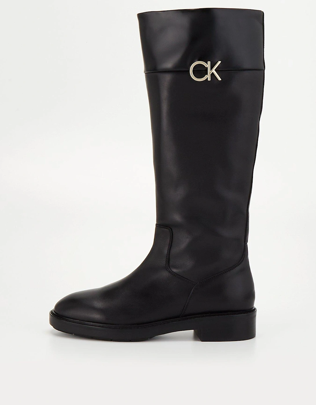 Rubber Sole Knee Boot - Black, 7 of 6