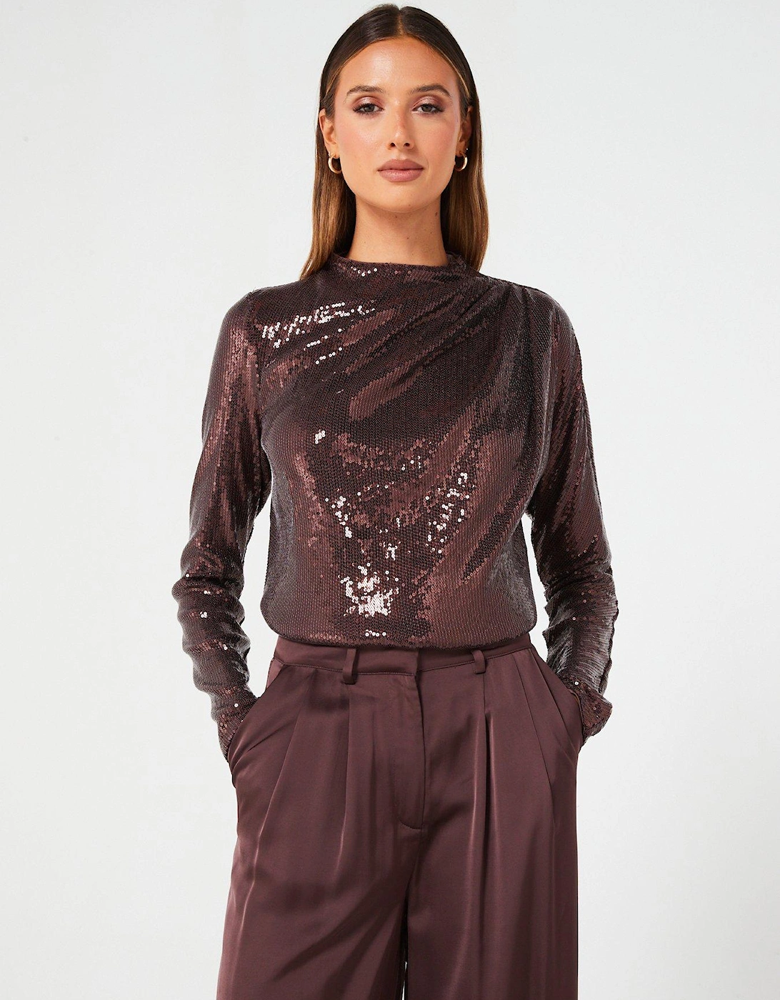 Ls Sequin Gathered Blouse, 3 of 2