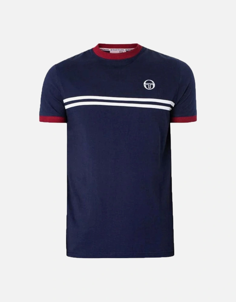Supermac T Shirt  - Navy / Claret