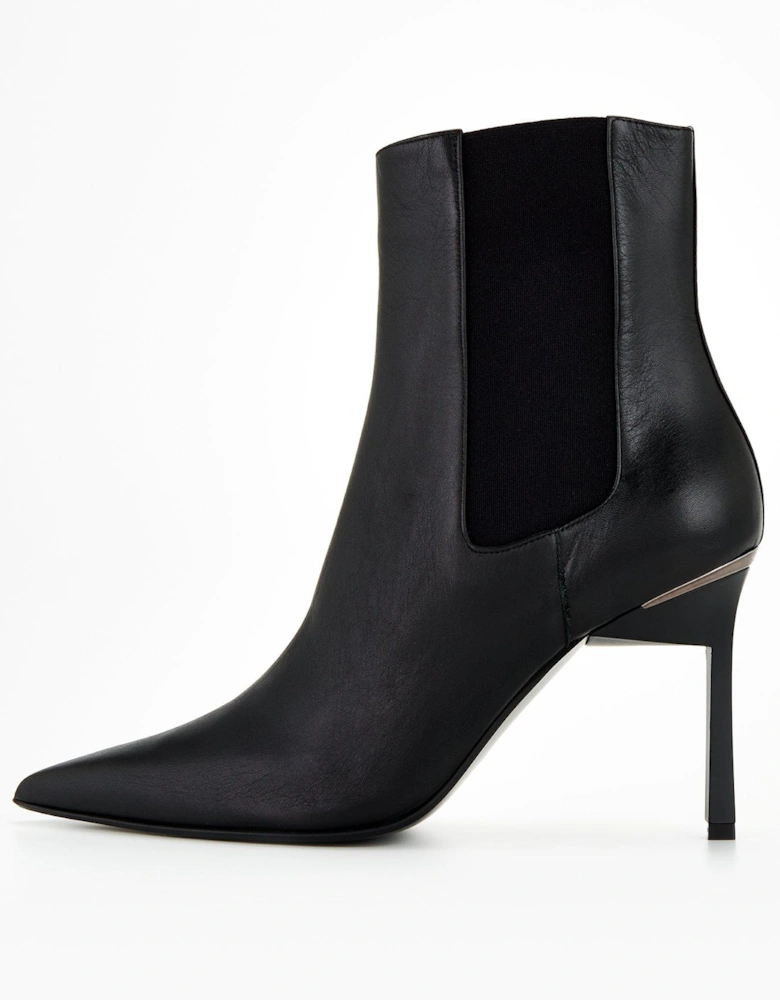 Chelsea Leather Stiletto Boot - Black
