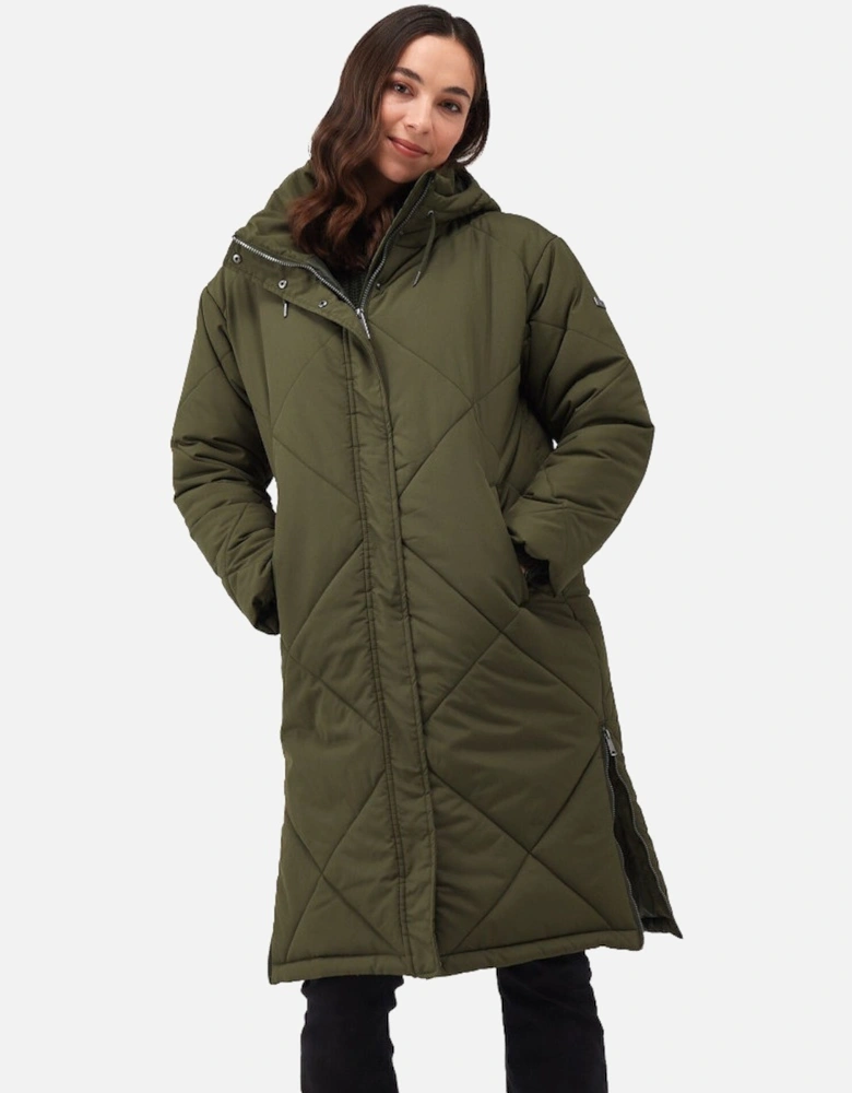 Womens Cambrie Insulated Padded Longline Jacket Coat