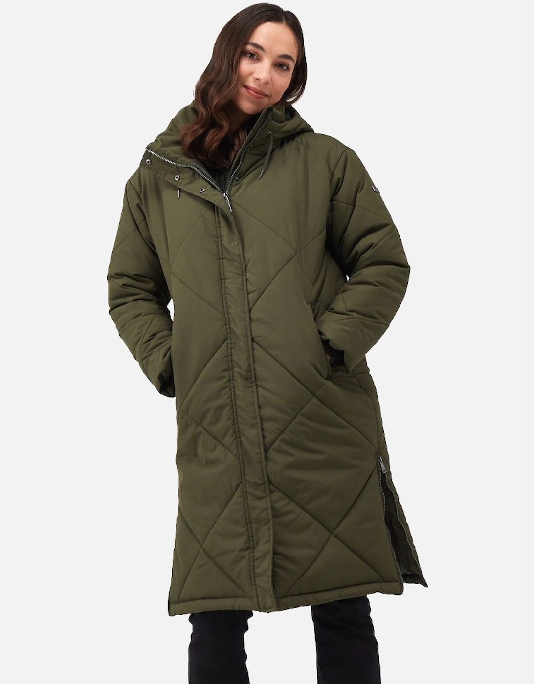 Womens Cambrie Insulated Padded Longline Jacket Coat, 5 of 4