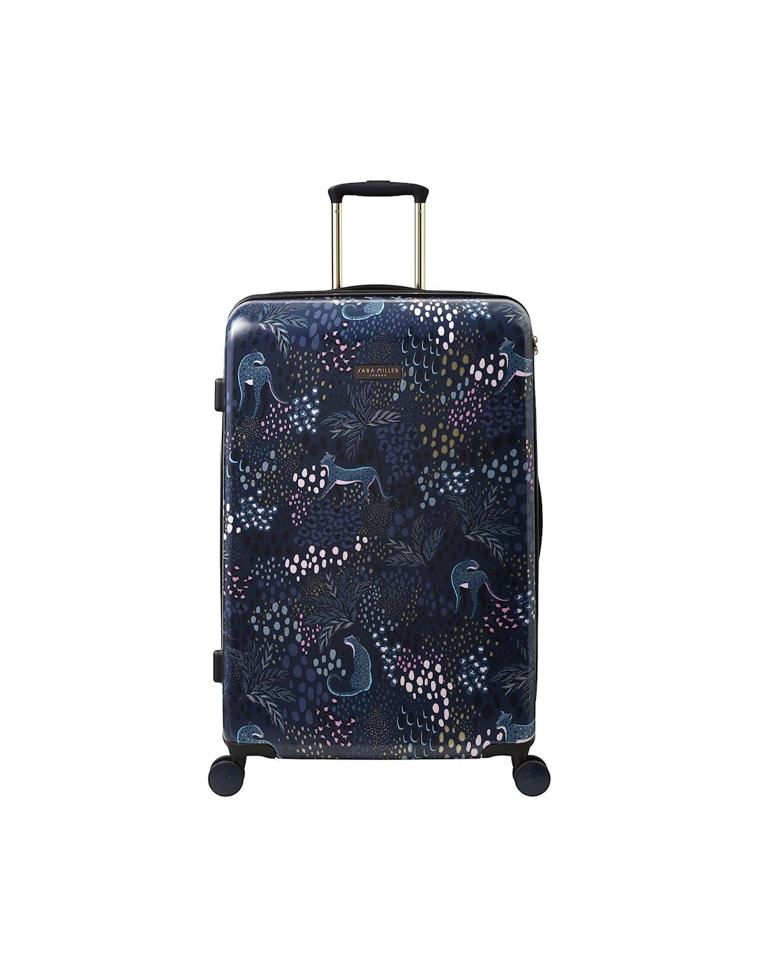 Large Midnight Leopard 4 Wheel Trolley Suitcase, 2 of 1