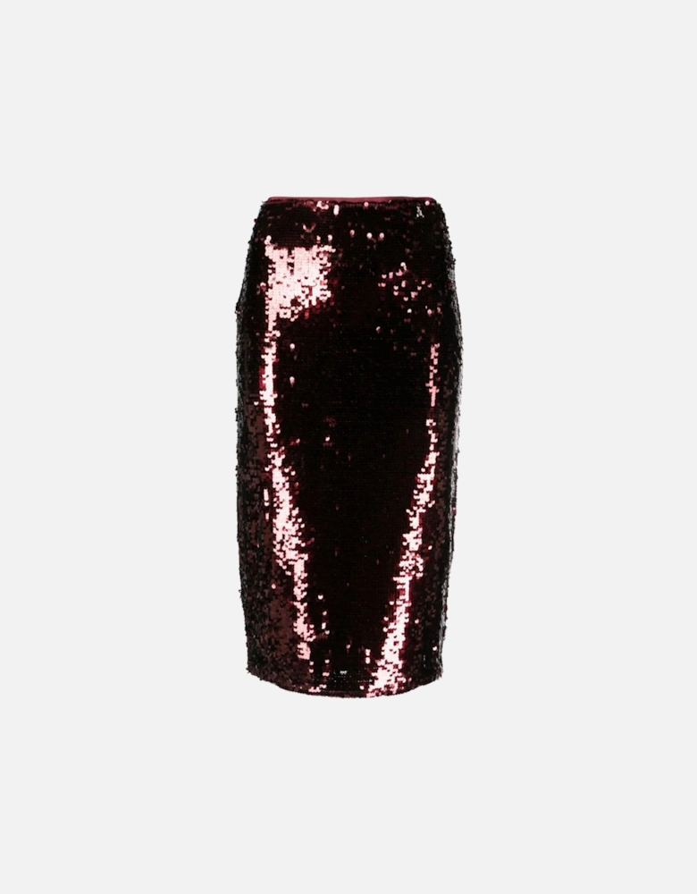 Sequin stretch pencil skirt