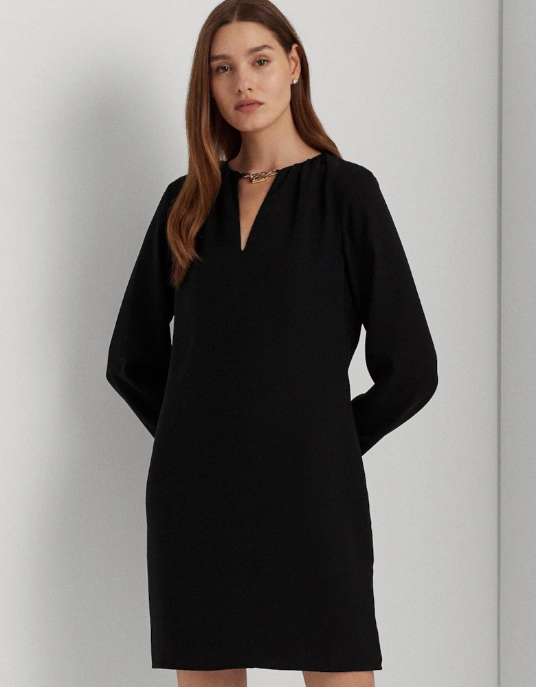 Botley-long Sleeve-day Dress - Black