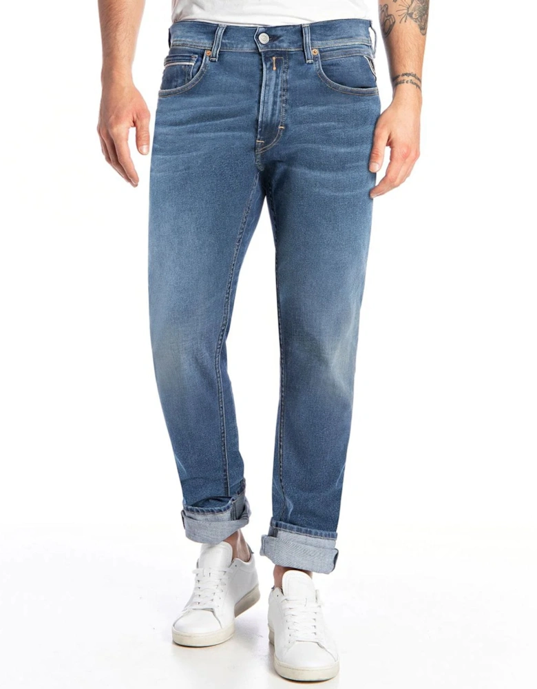 Grover Hyperflex Straight Fit Washed Blue Jean