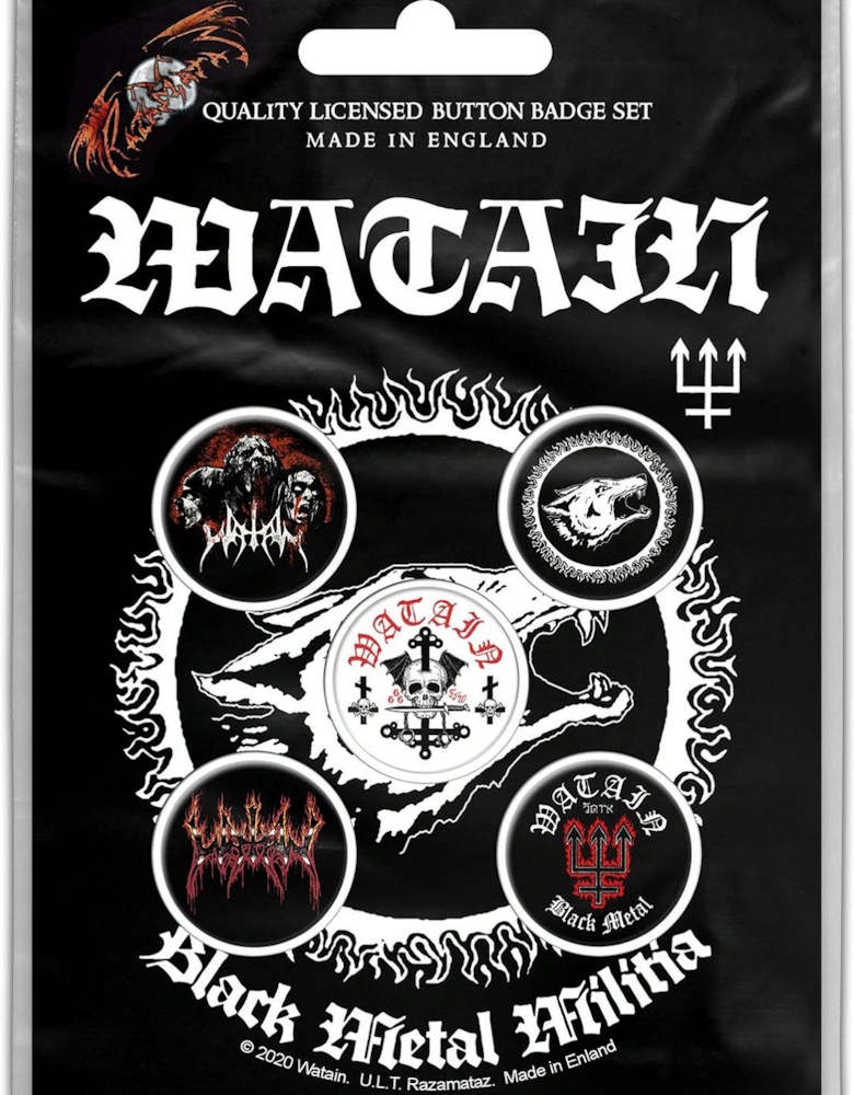 Black Metal Militia Badge (Pack of 5)