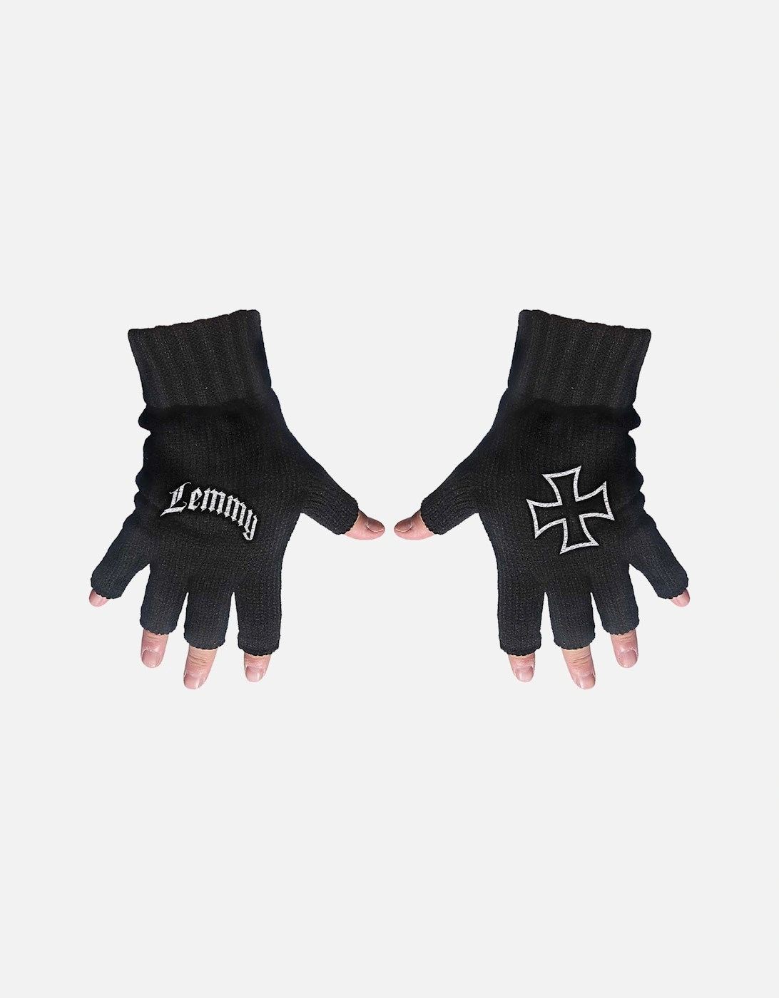 Unisex Adult Logo Iron Cross Fingerless Gloves, 2 of 1