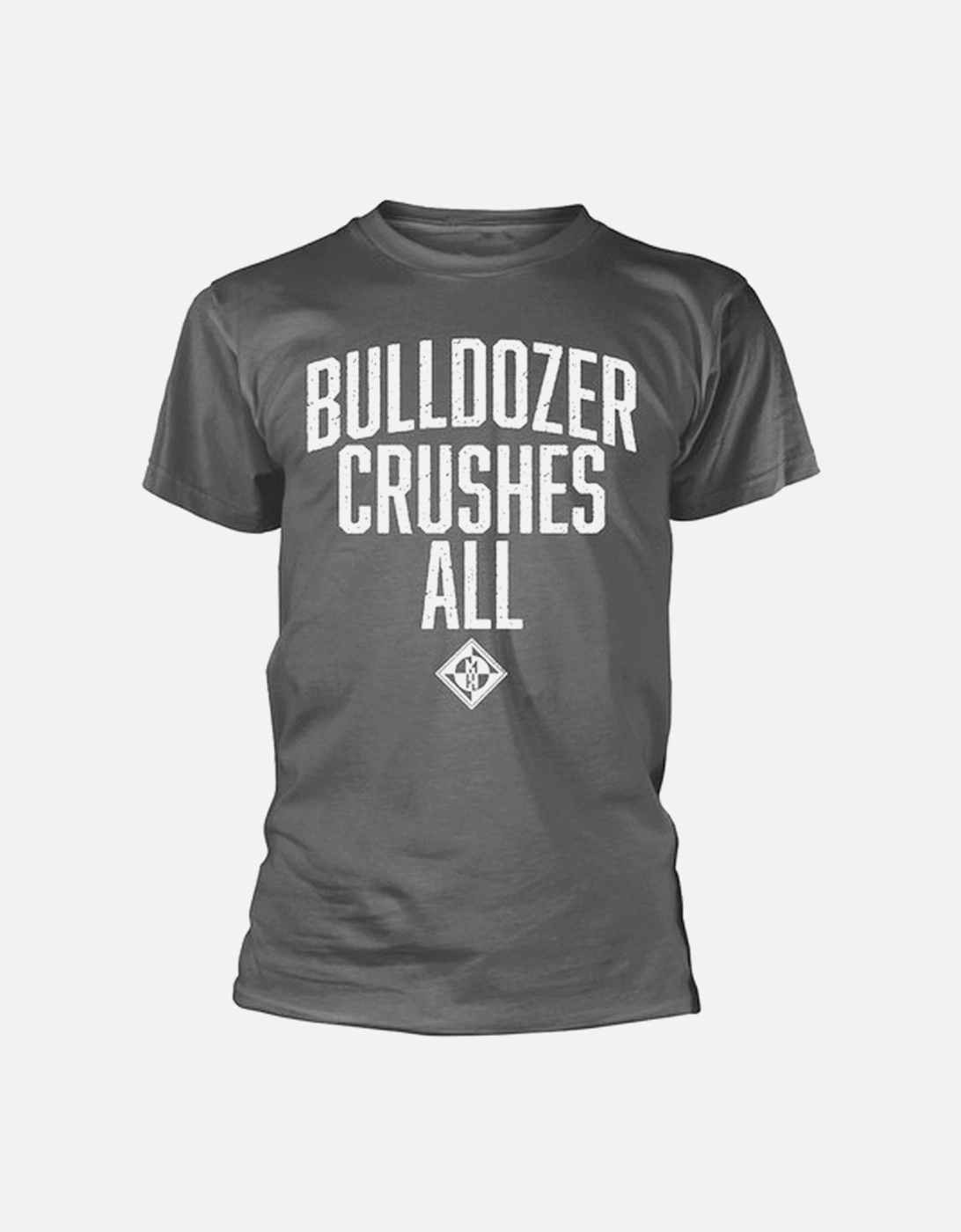 Unisex Adult Bulldozer Back Print Heather T-Shirt, 3 of 2