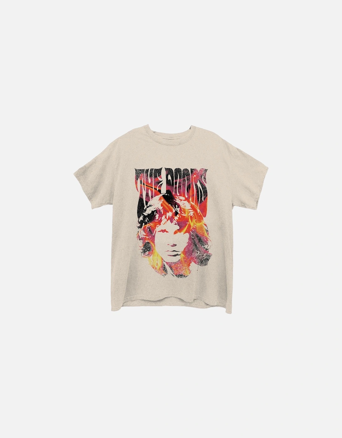 Unisex Adult Jim Morrison Face Fire Cotton T-Shirt, 2 of 1