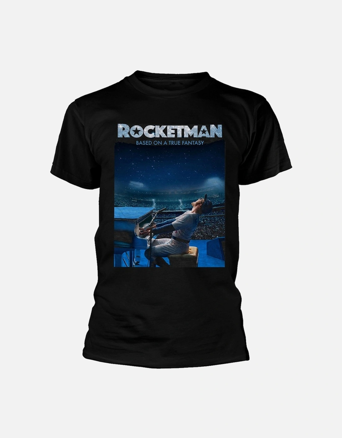 Elton John Unisex Adult Rocketman Based On A True Fantasy Cotton T-Shirt, 2 of 1