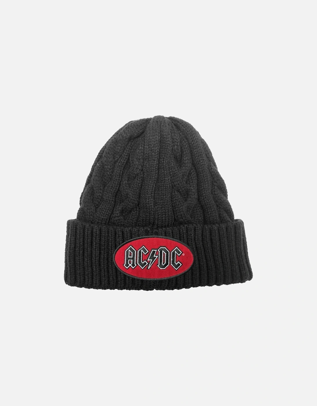 Unisex Adult Oval Cable Knit Logo Beanie, 2 of 1