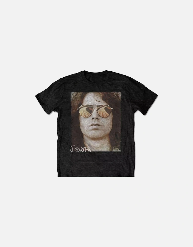 Unisex Adult Jim Morrison Face Cotton T-Shirt