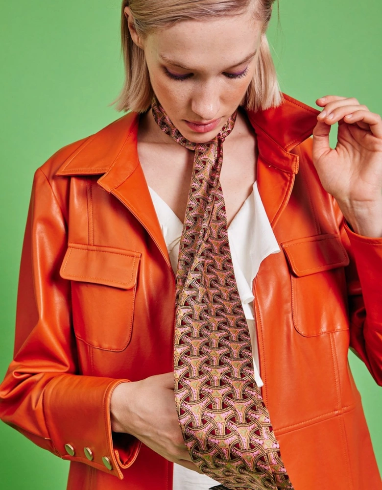 Red Coco Silk Skinny Scarf