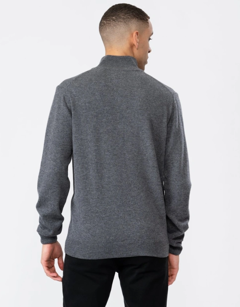 Mens Superfine Lambswool Half Zip Cardigan