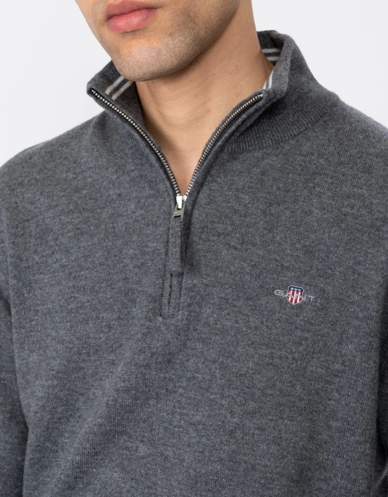 Mens Superfine Lambswool Half Zip Cardigan