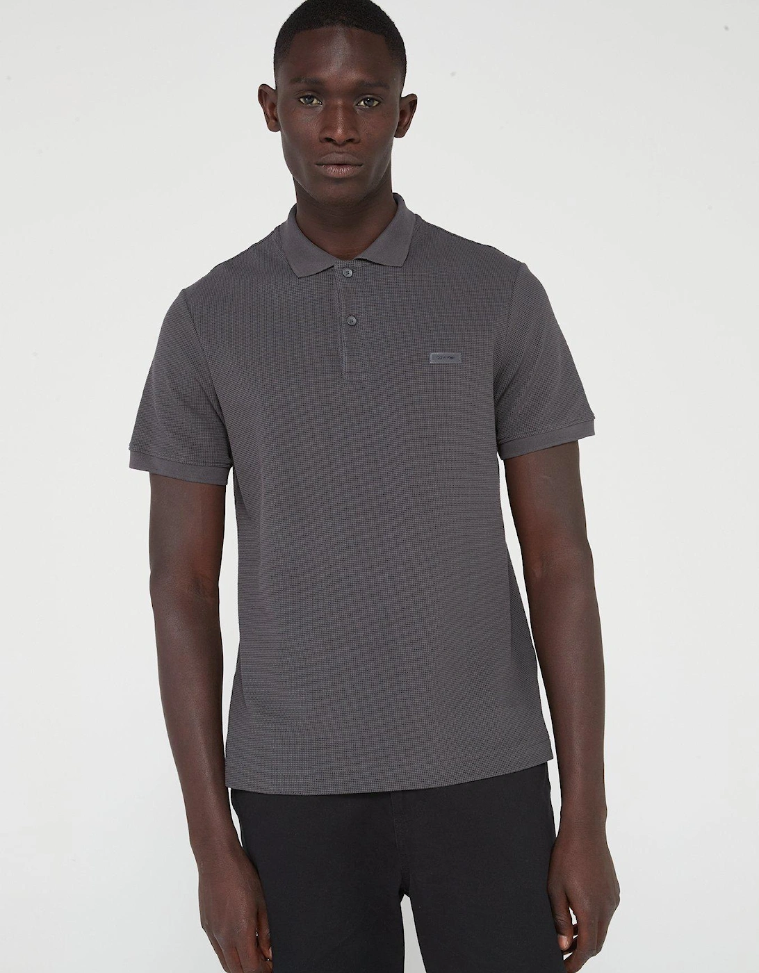 Textured Two Tone Polo Shirt - Grey , 3 of 2
