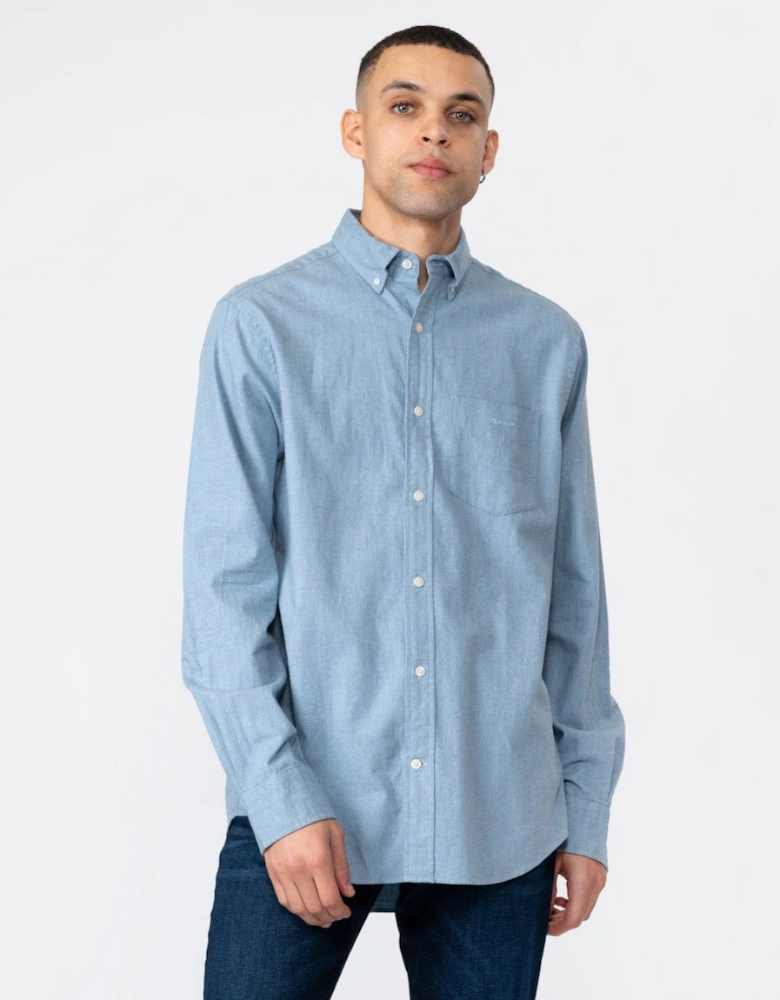 Mens Regular Fit Flannel Melange Shirt