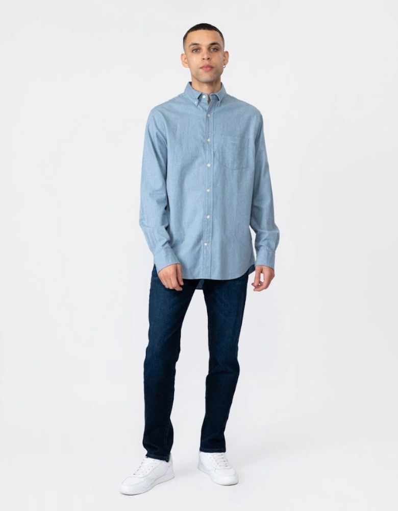 Mens Regular Fit Flannel Melange Shirt