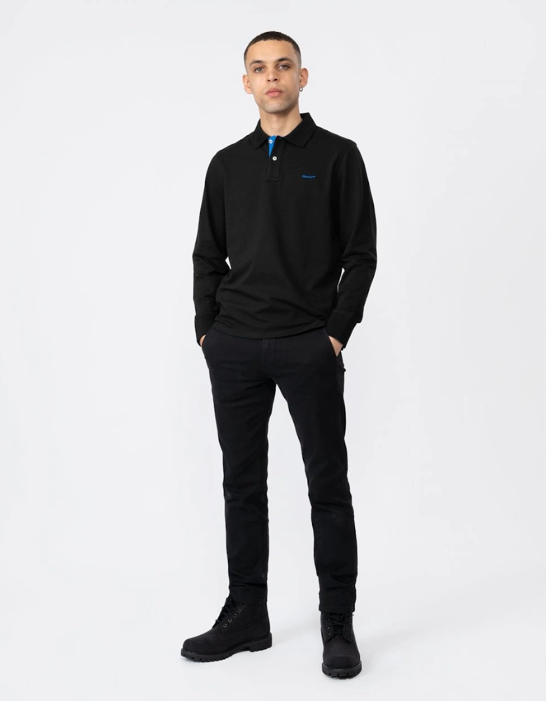 Regular Fit Long Sleeve Contrast Pique Rugger