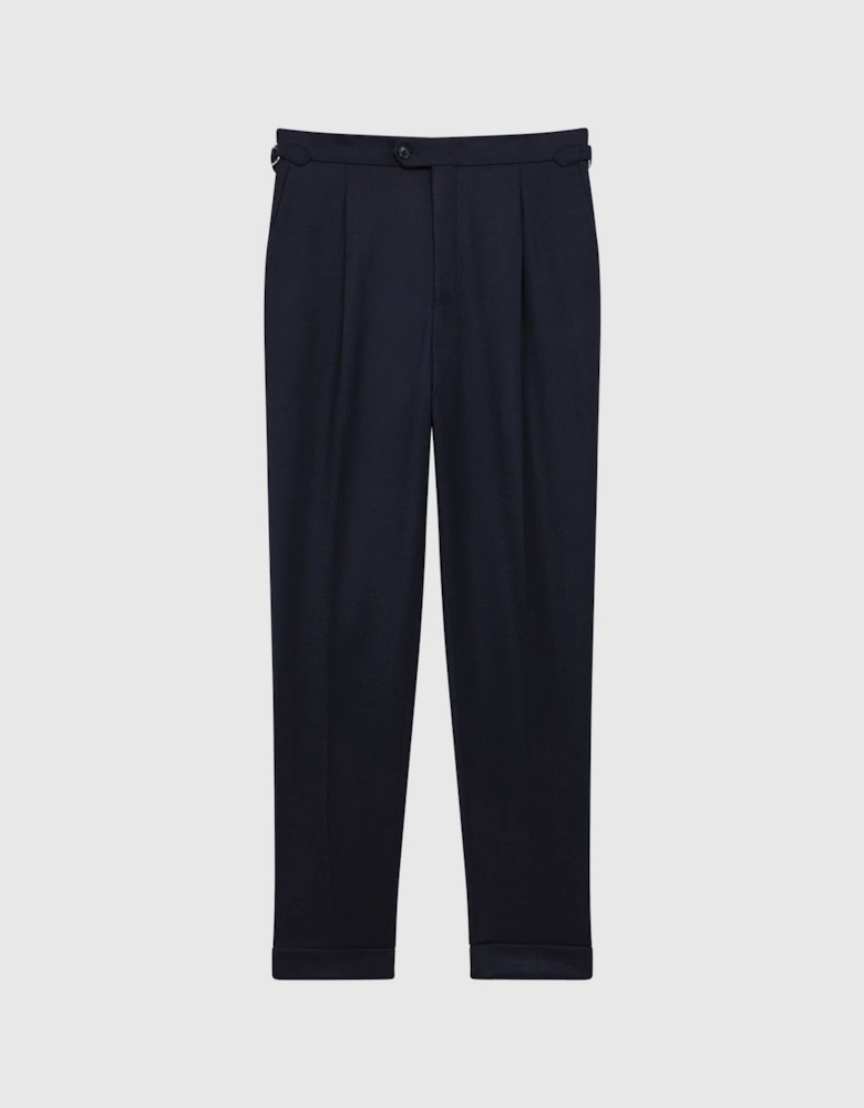 Adjustable Tapered Trousers with Turn-Ups