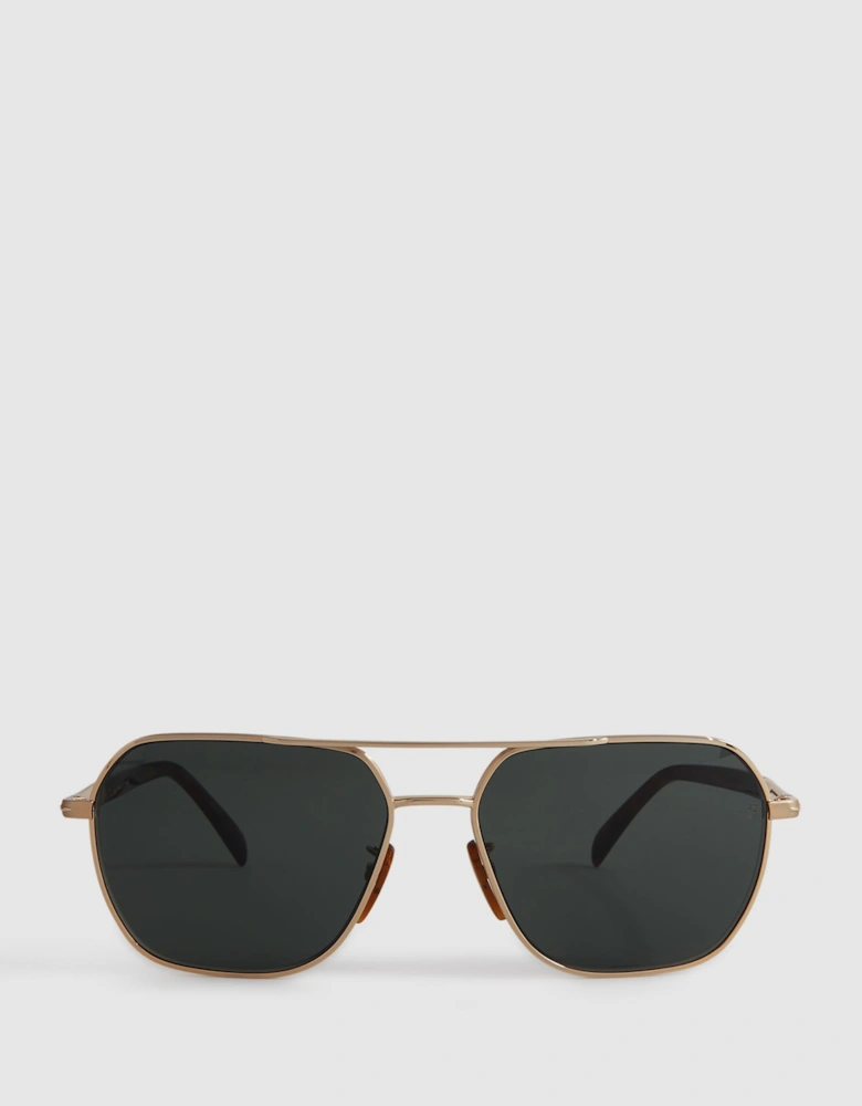 Eyewear by David Beckham Round Mottled Sunglasses