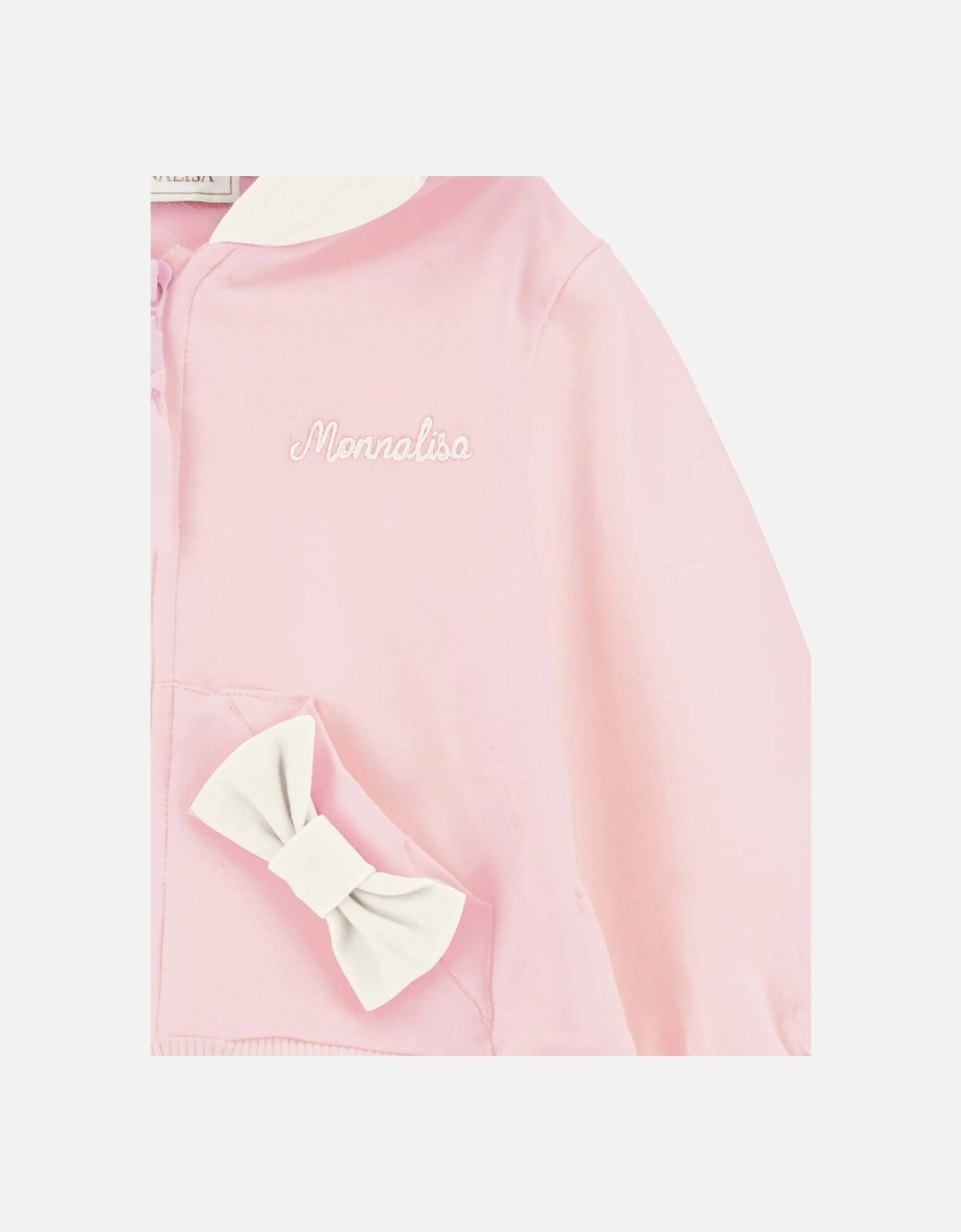 Baby Girls Pink Bow Zip Up Hoodie