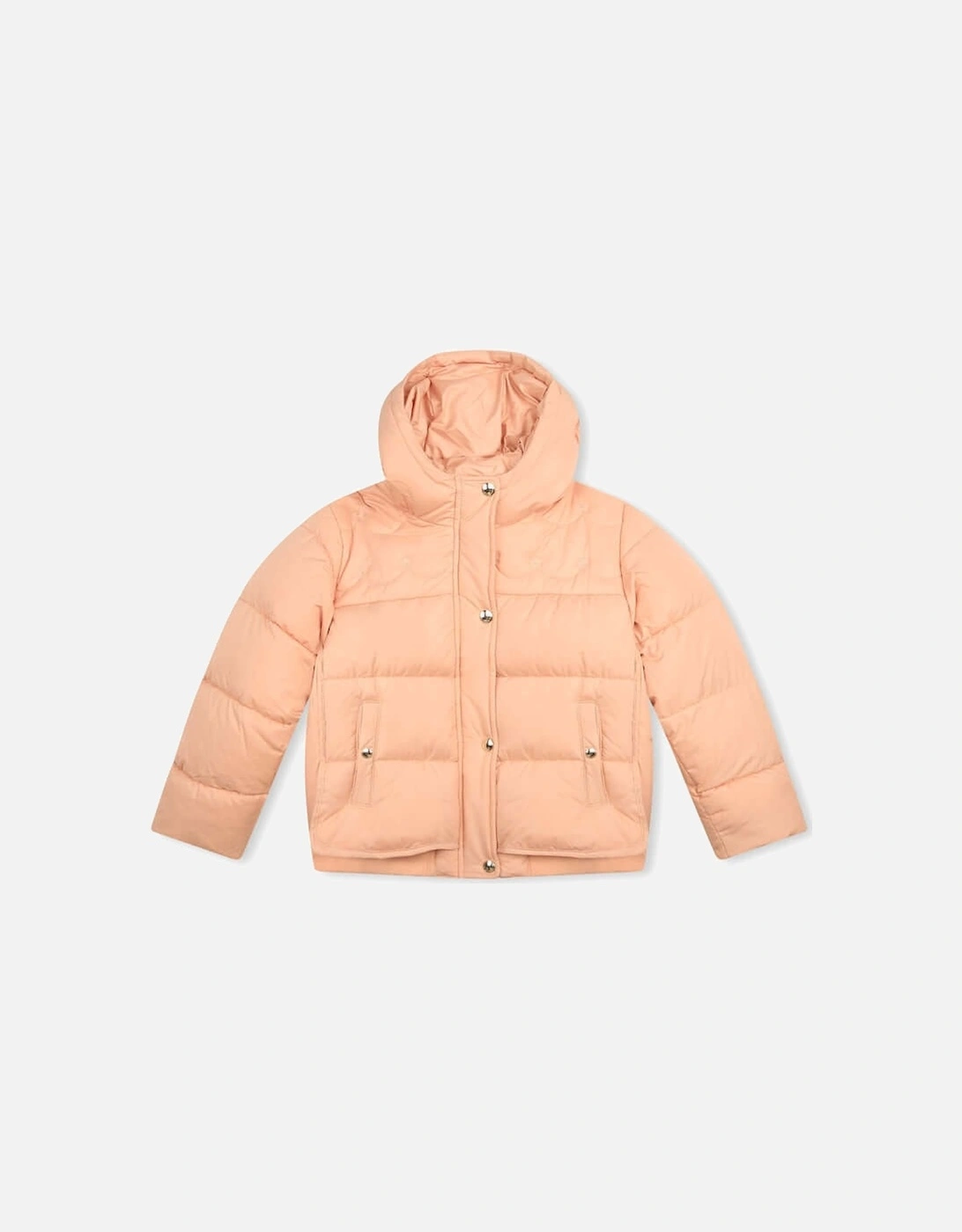 Girls Peach Quilted Puffer Jacket, 4 of 3