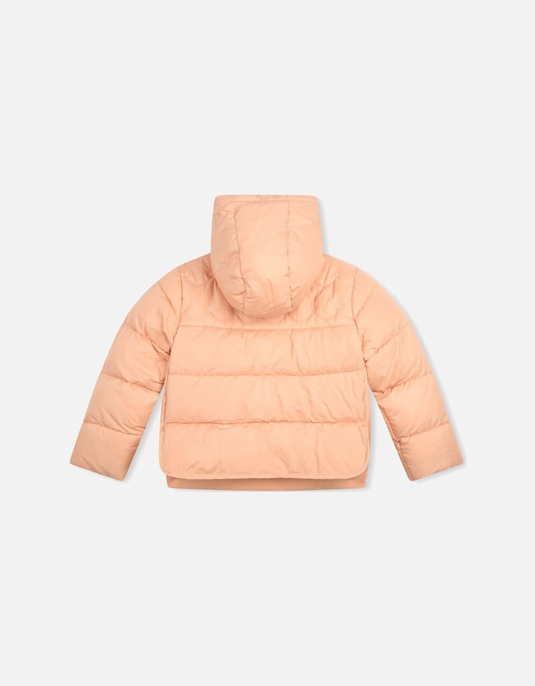 Girls Peach Quilted Puffer Jacket