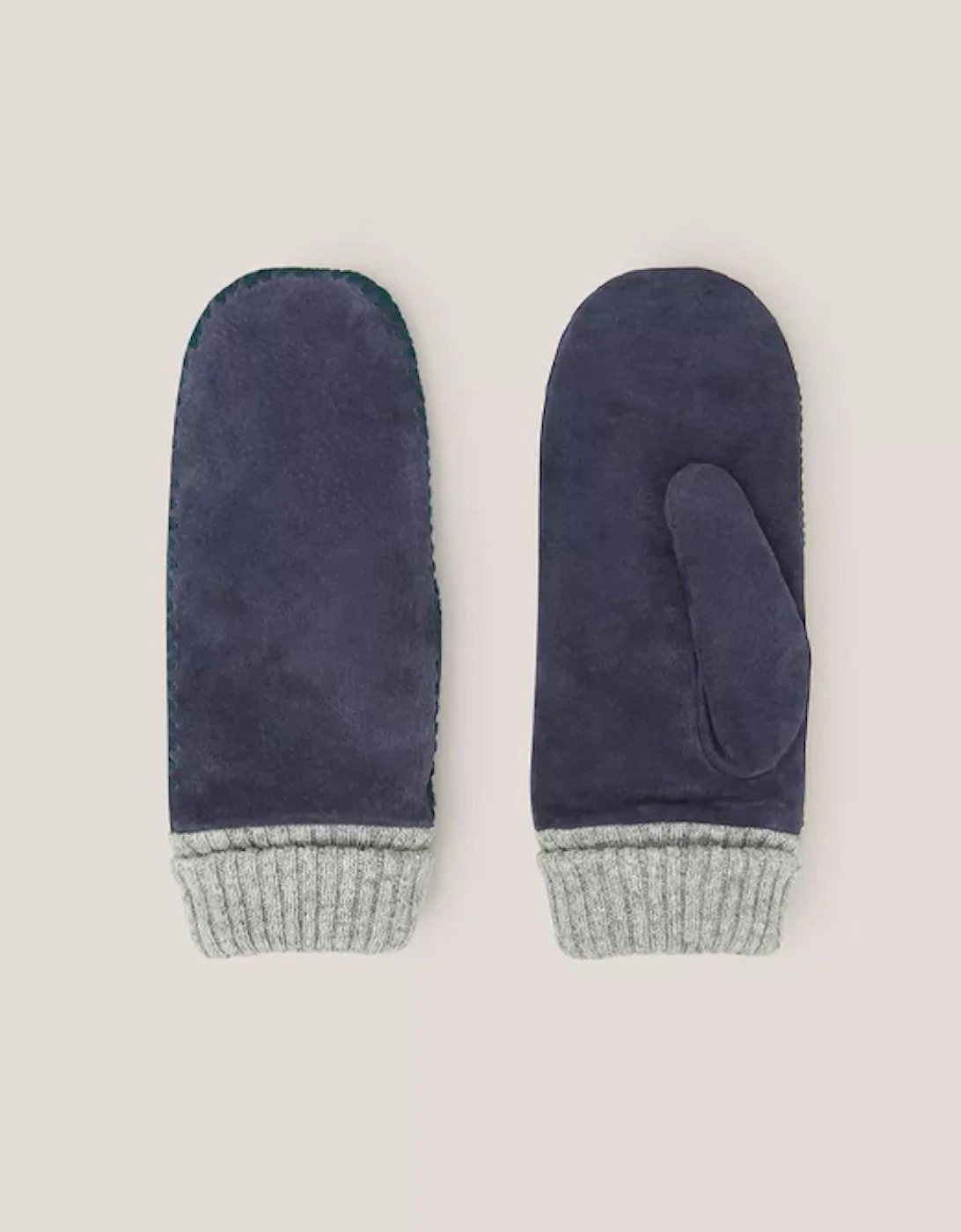 Women's Suede Mitten Dark Navy, 4 of 3