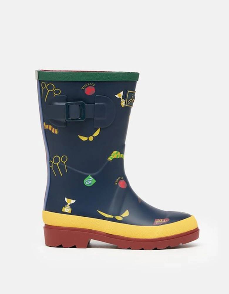 Junior Unisex Spellbinding Welly Print Navy Quidditch