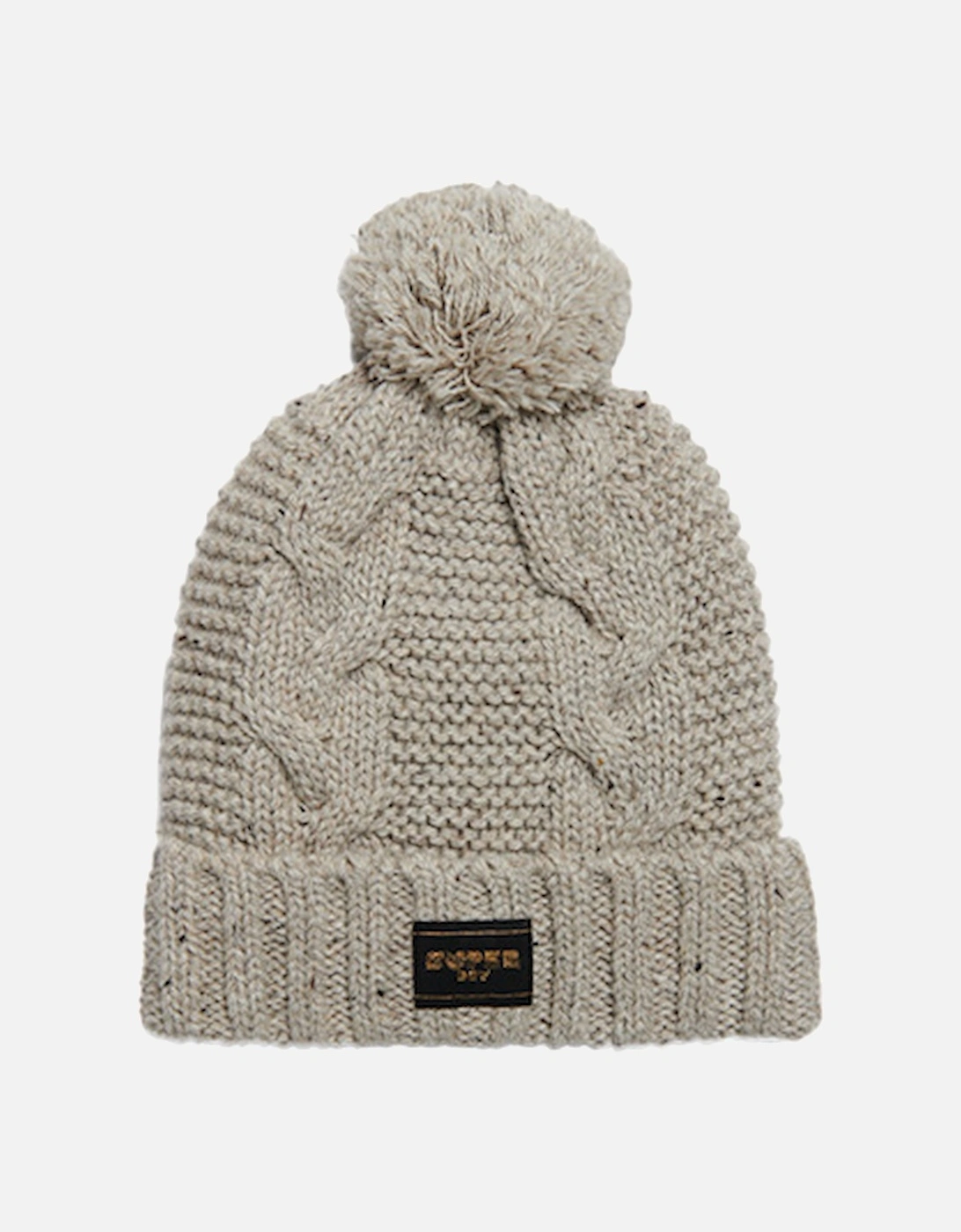 Cable Knit Beanie Beige, 3 of 2