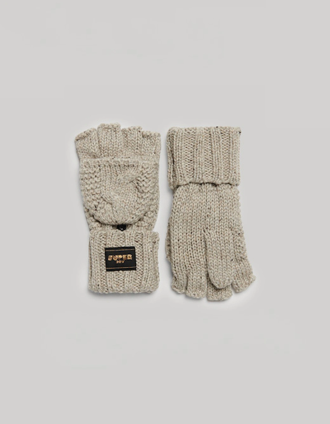 Cable Knit Gloves Beige, 4 of 3