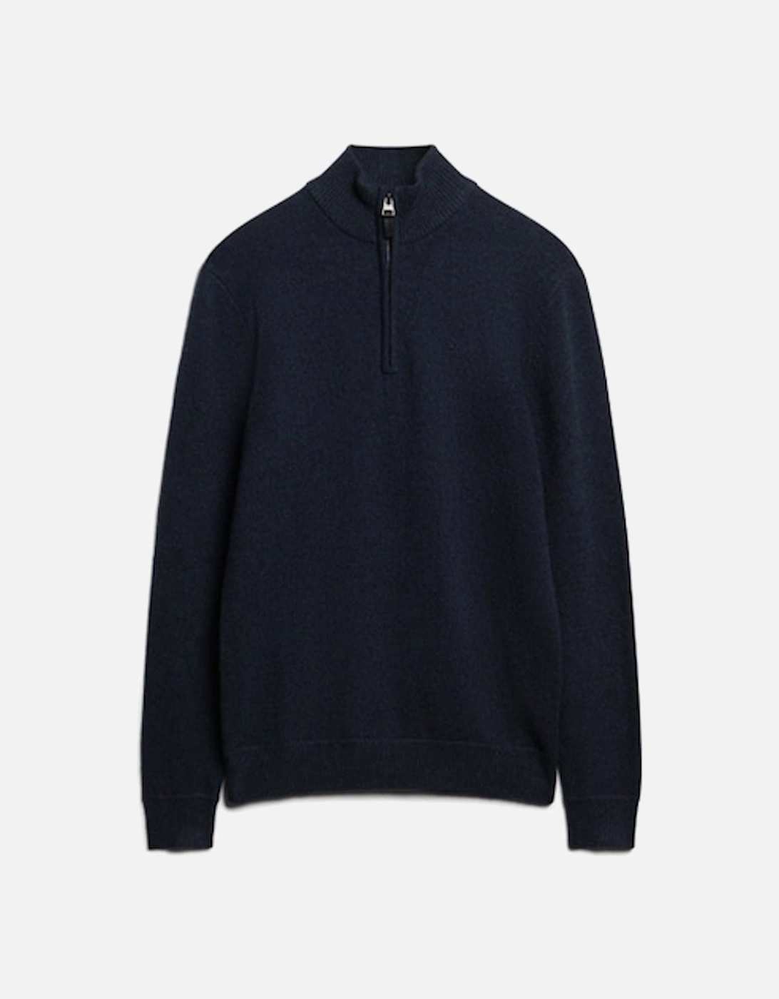 Men's Henley Essential Embroidered Knit Carbon Navy Marl
