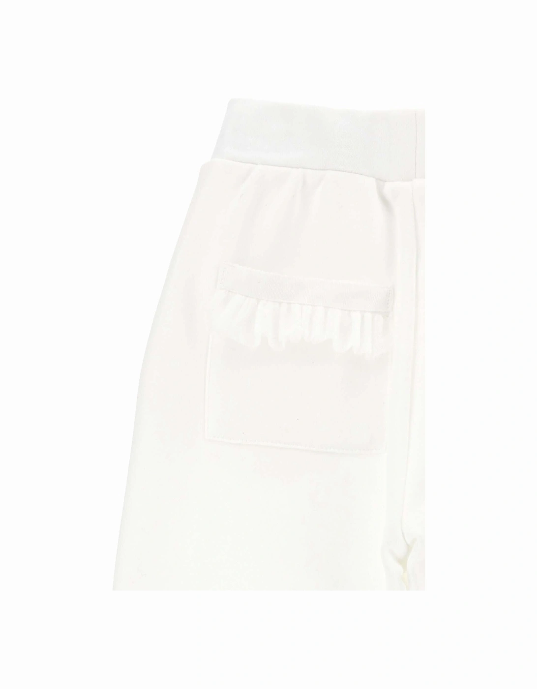 Girls White M Jogging Bottoms