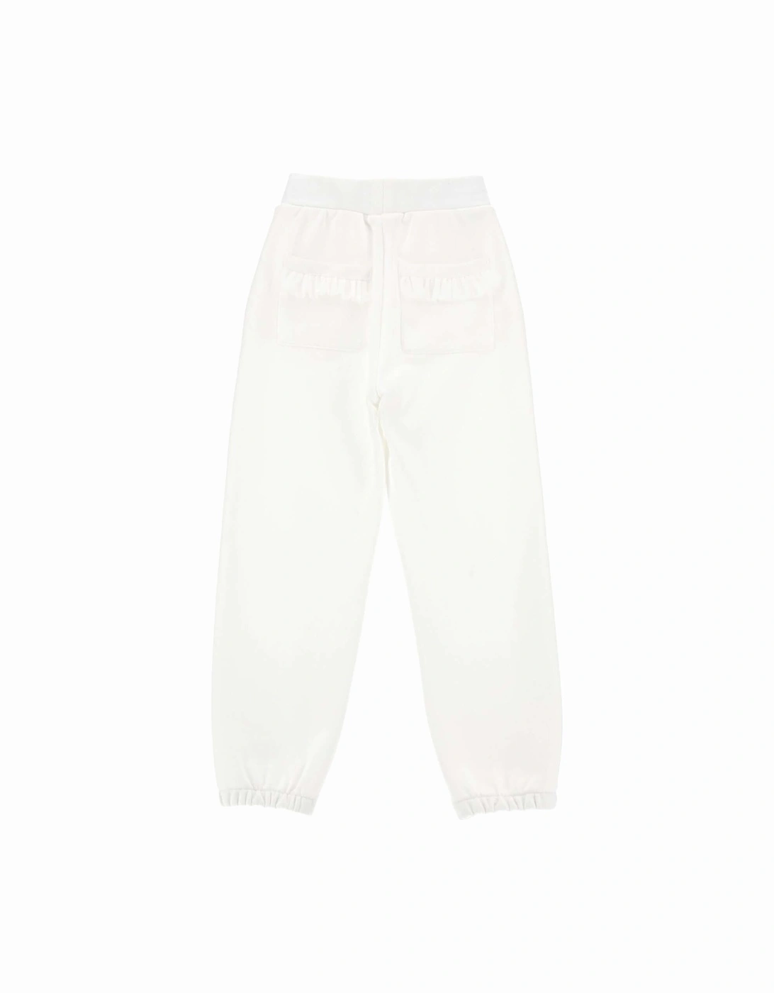 Girls White M Jogging Bottoms