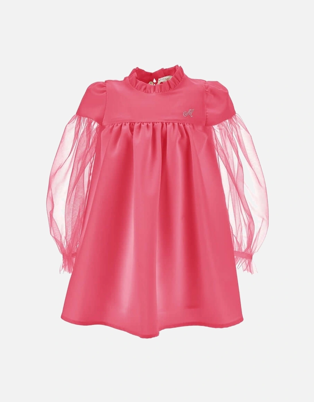 Girls Pink Dress with Tulle Sleeves, 4 of 3