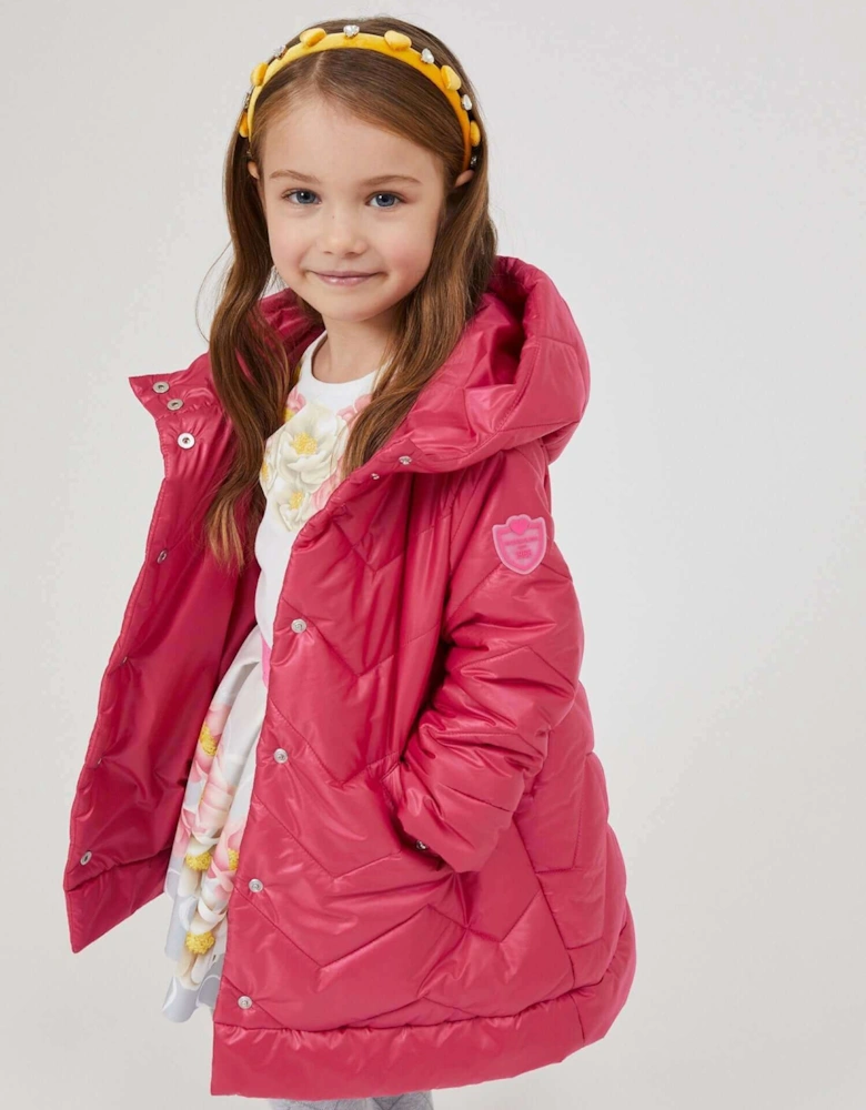 Girls Pink Quilted Jacket