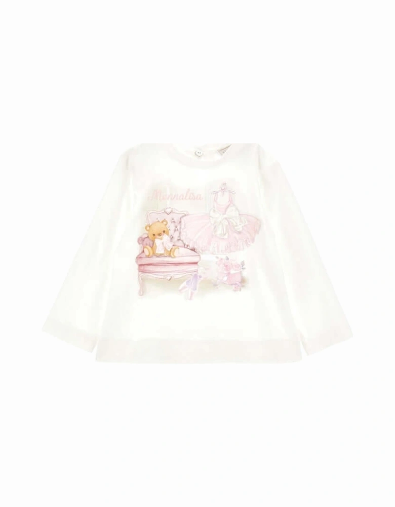 Baby Girls IvoryBallerina & Teddy T-Shirt
