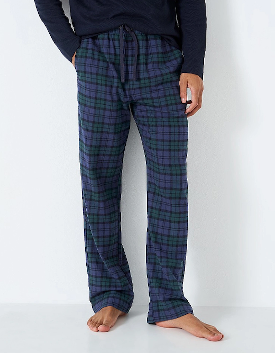 Men's Flannel Checked Lounge Trouser Navy/Green/Blue, 5 of 4
